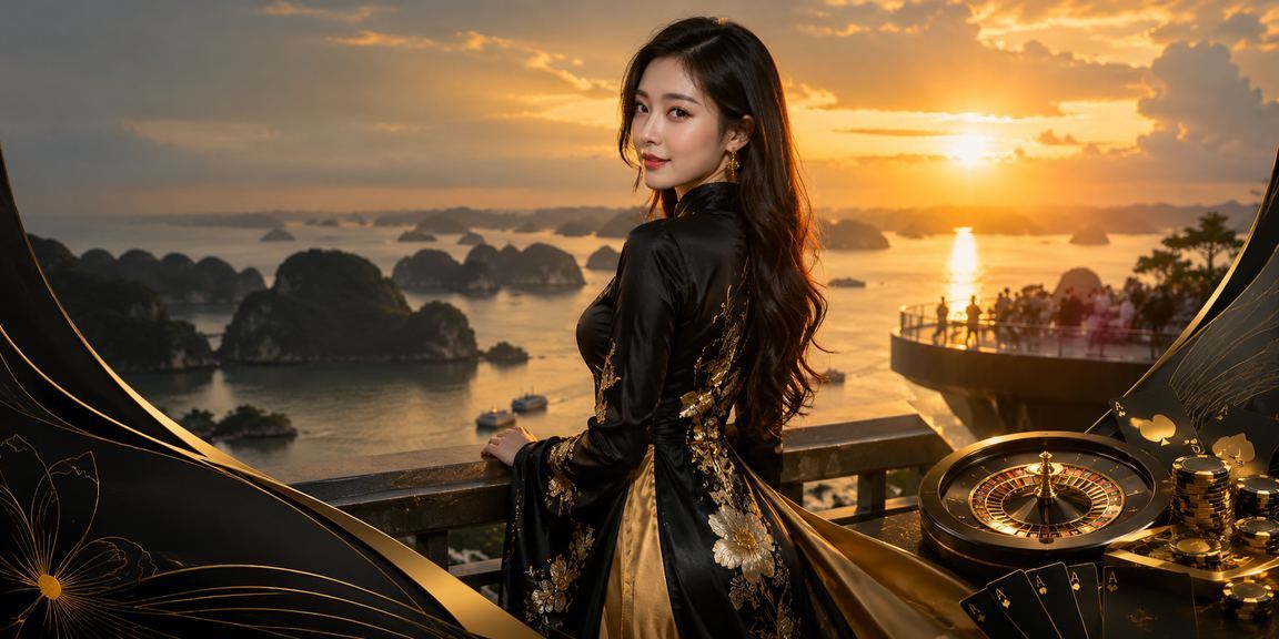 Khung cảnh vịnh Hạ Long với người dùng trải nghiệm casino trực tuyến trên thiết bị di động